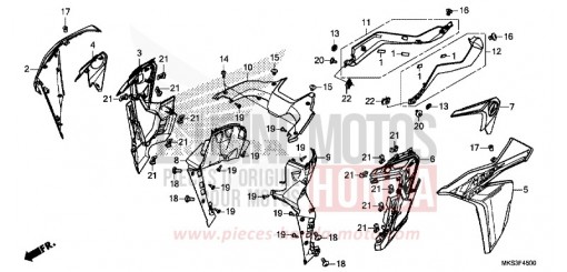 MIDDLE COWL (CRF1100A/AL/D/DL) CRF1100DL de 2020